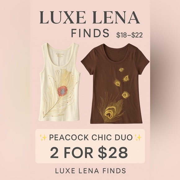 🍁 CLOSET REFRESH SALE 🍁– Peacock Feather Tee | Brown Boho Chic ✨ - Picture 2 of 4